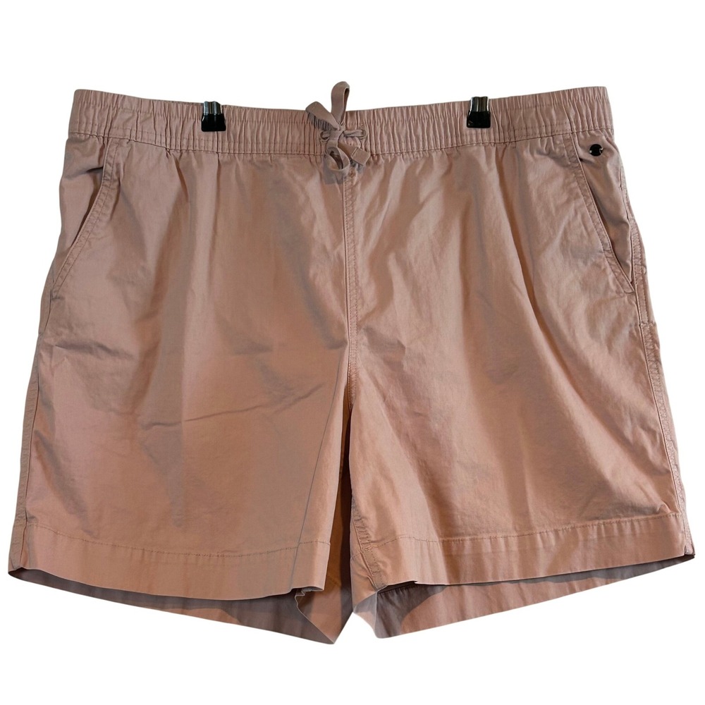 LL Bean Favorite Fit Pink Cotton Drawstring Short Womens 18 Hiking Gorpcore Walk